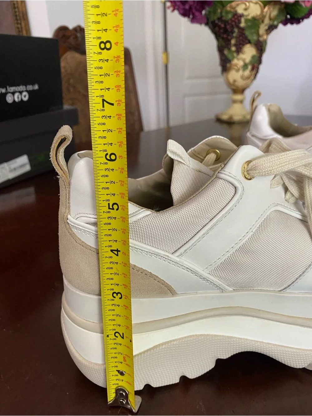 Michael Kors Cream and Tan Platform Lace-Up Sneakers
